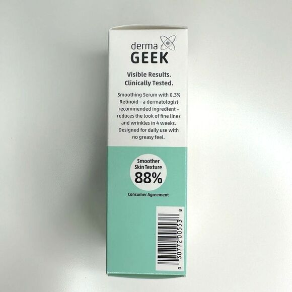 DermaGEEK Smoothing Facial Serum 0.3% Retinoid 40 mL (1.3 OZ) NEW NIB - Picture 3 of 3